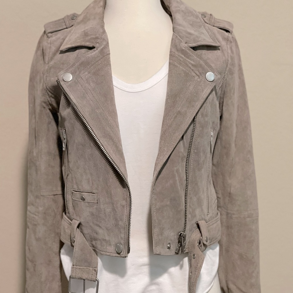 Suede Moto Jacket in Sand Stoner
BLANKNYC